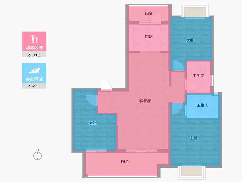 重庆-重庆市-中骏璟颂-84.86-户型库-动静分区