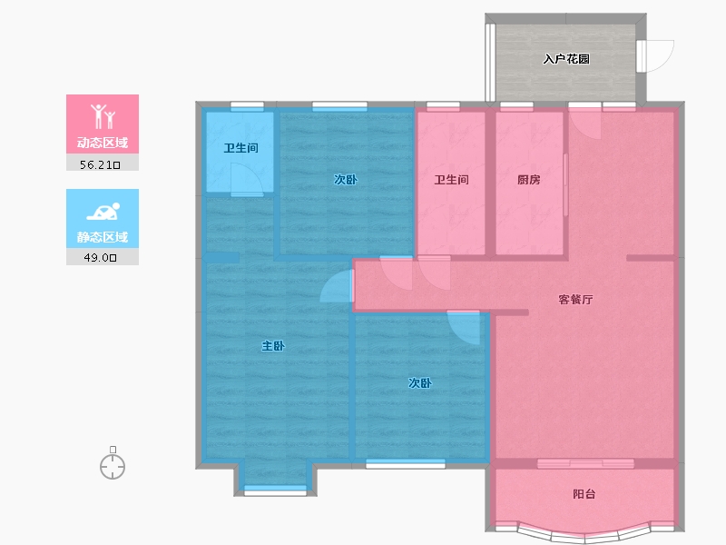 湖北省-荆州市-御景苑-101.65-户型库-动静分区