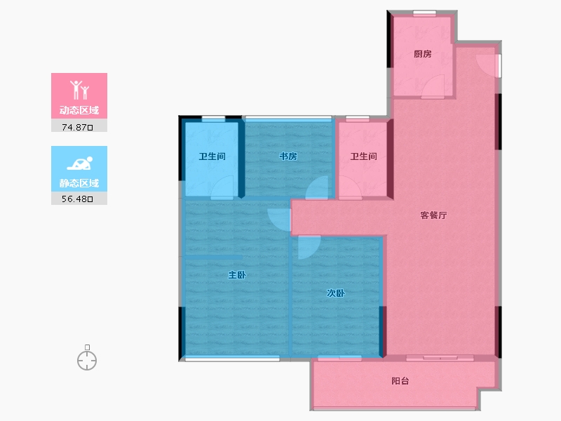 浙江省-绍兴市-江樾府-120.00-户型库-动静分区