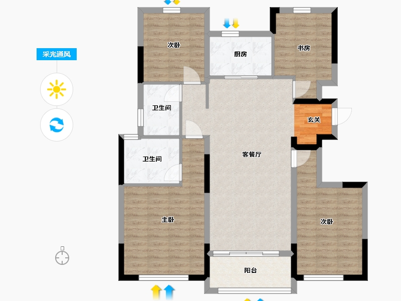 浙江省-宁波市-金隅大成郡一期-104.01-户型库-采光通风