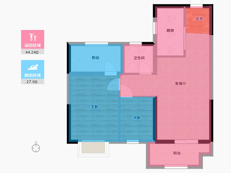 浙江省-宁波市-碧桂园中南海上传奇-63.00-户型库-动静分区