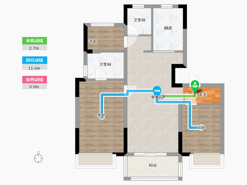 浙江省-宁波市-卓越维港-76.01-户型库-动静线