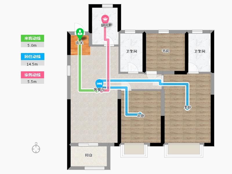 浙江省-宁波市-宝龙TOD奉甬新城-87.01-户型库-动静线