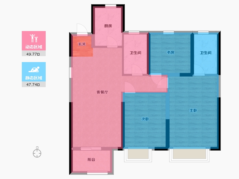 浙江省-宁波市-宝龙TOD奉甬新城-87.01-户型库-动静分区