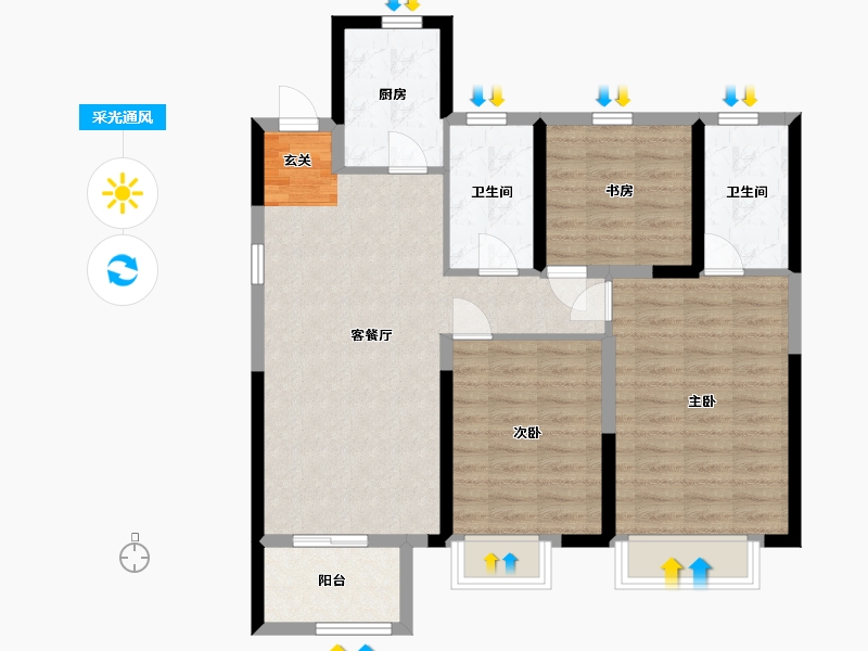 浙江省-宁波市-宝龙TOD奉甬新城-87.01-户型库-采光通风