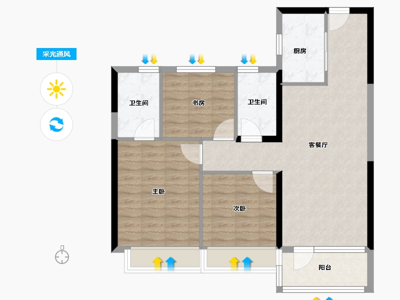 山东省-济南市-时代公馆-82.00-户型库-采光通风