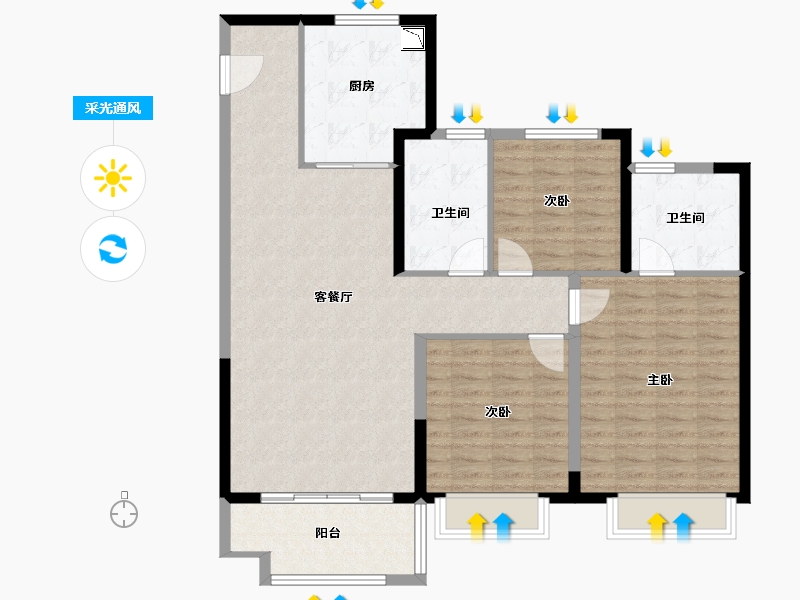 江西省-南昌市-金科九龙湖-110.00-户型库-采光通风