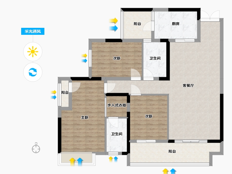 重庆-重庆市-金融街·融府-114.65-户型库-采光通风