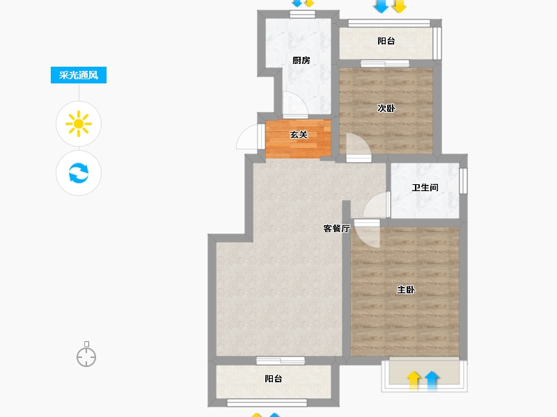 浙江省-宁波市-石榴十里春风-62.01-户型库-采光通风