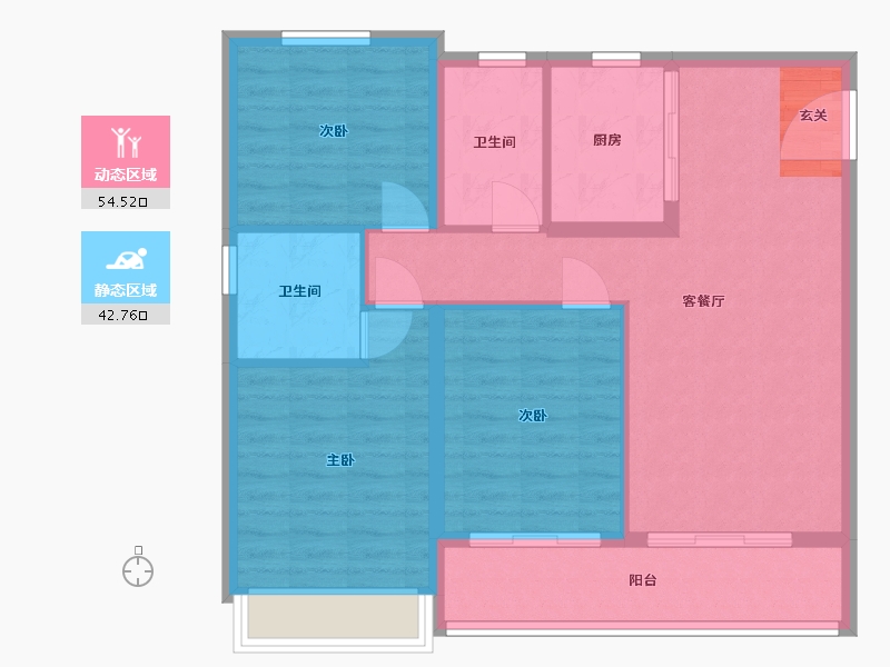 浙江省-宁波市-绿城招商・明月江南-87.99-户型库-动静分区