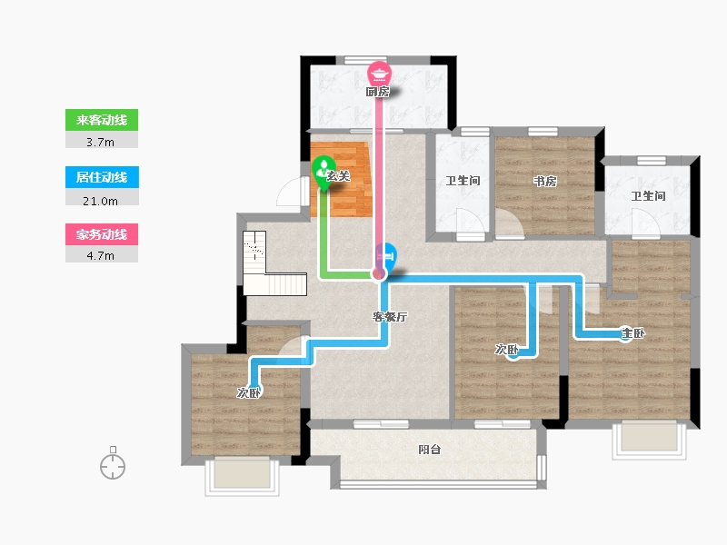 浙江省-宁波市-湖成大境-102.68-户型库-动静线