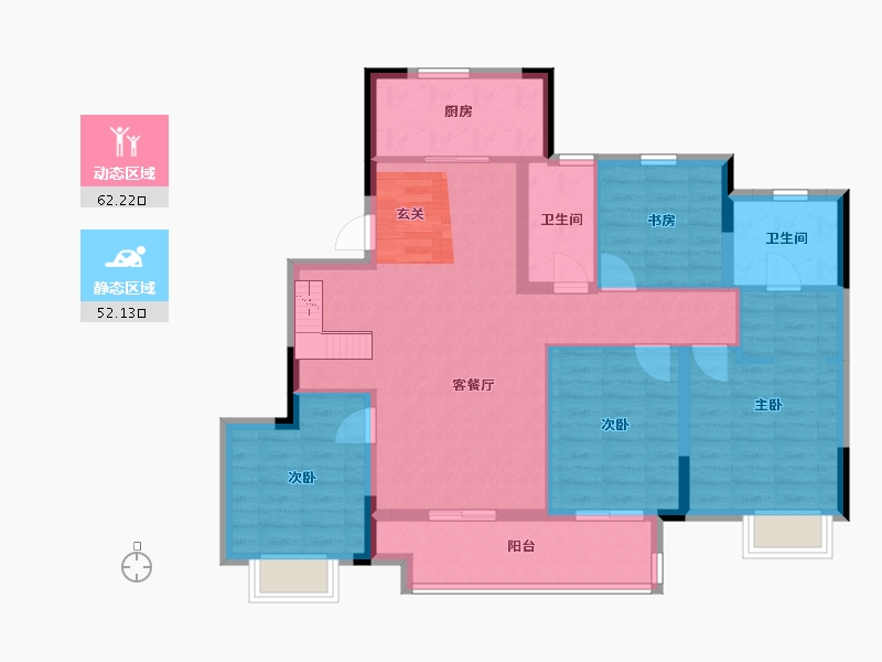 浙江省-宁波市-湖成大境-102.68-户型库-动静分区