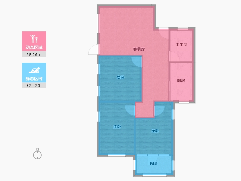 广东省-广州市-明珠东苑-68.71-户型库-动静分区