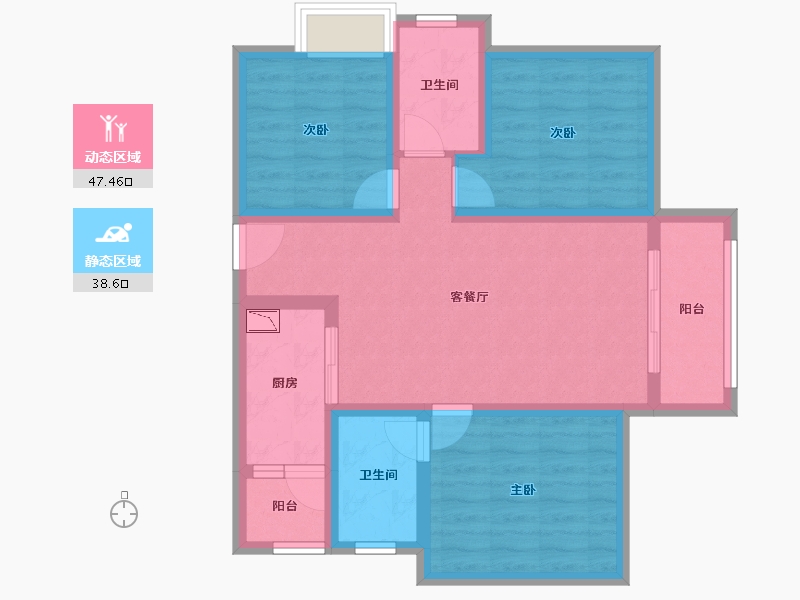 四川省-成都市-鹭湖宫-75.24-户型库-动静分区