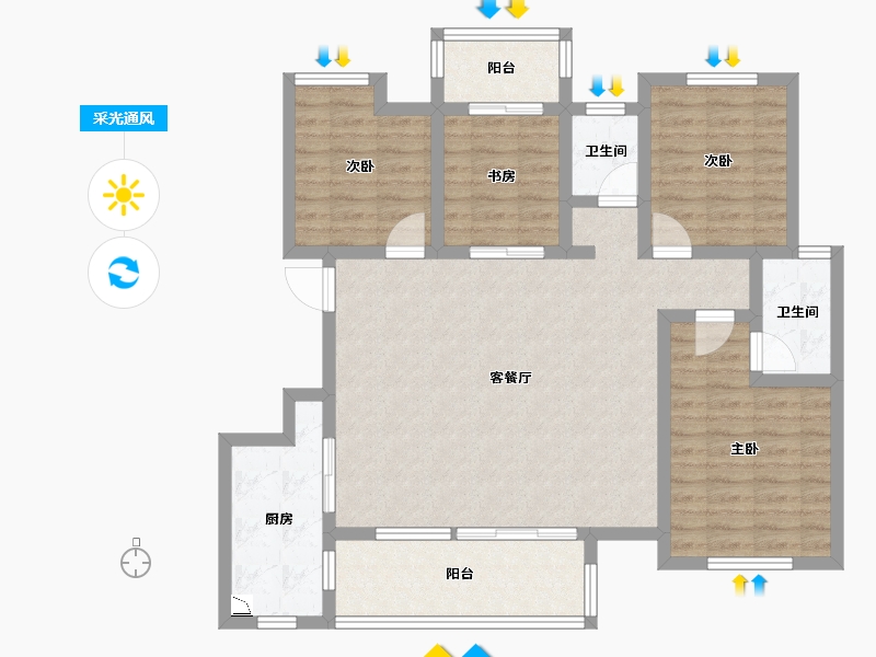 广西壮族自治区-桂林市-彰泰学府-102.01-户型库-采光通风