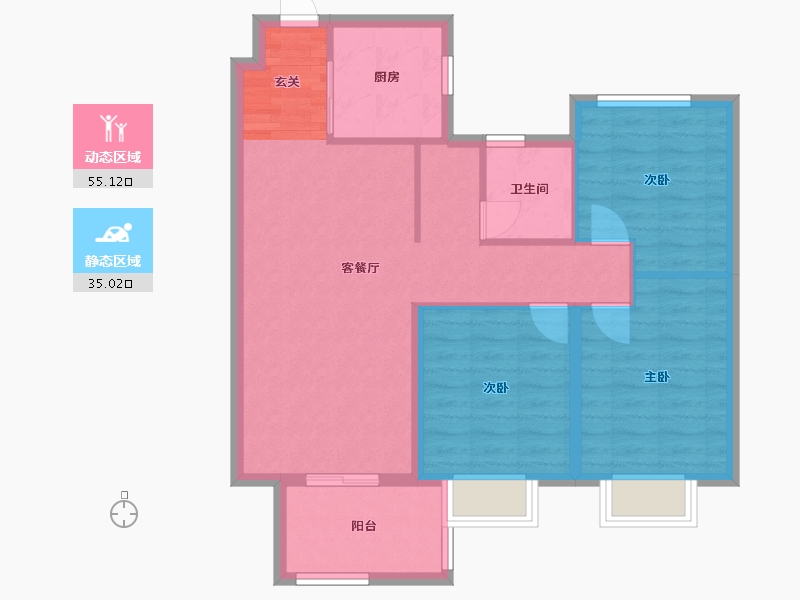 安徽省-合肥市-新城滨湖云境-81.00-户型库-动静分区