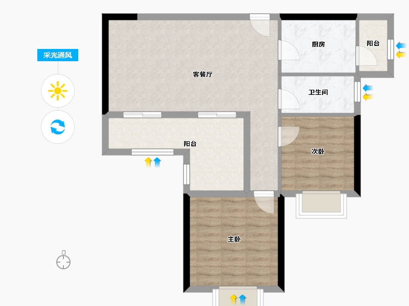 湖北省-黄冈市-首府壹号-72.09-户型库-采光通风