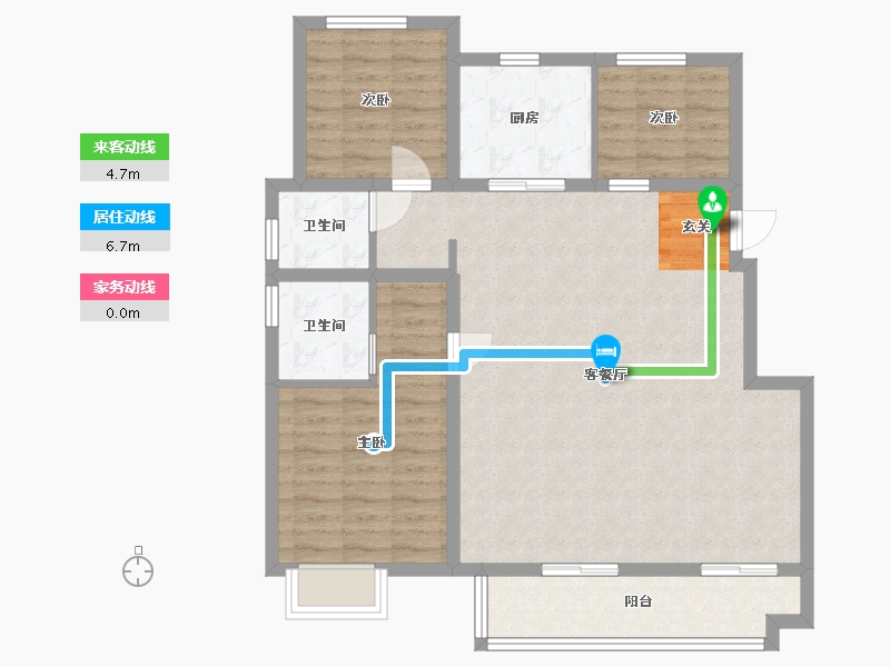 安徽省-合肥市-孔雀城时代北宸-94.97-户型库-动静线