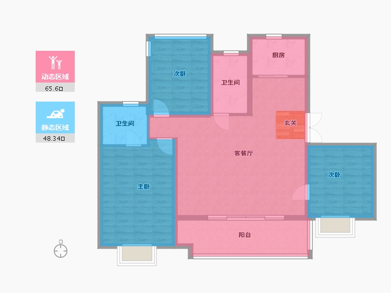 安徽省-合肥市-信达华宇锦绣龙川-103.01-户型库-动静分区