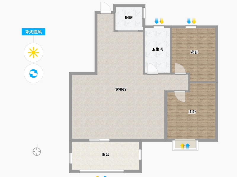 湖北省-黄冈市-公园一号-150.00-户型库-采光通风