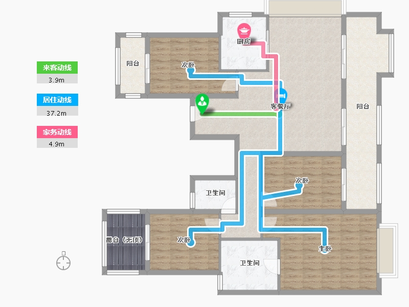 江苏省-苏州市-中粮祥云国际-140.05-户型库-动静线