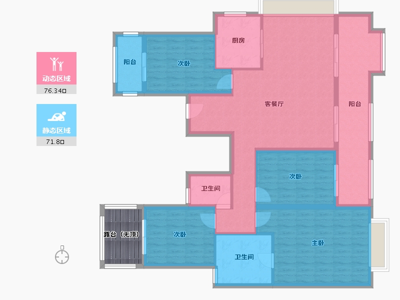 江苏省-苏州市-中粮祥云国际-140.05-户型库-动静分区