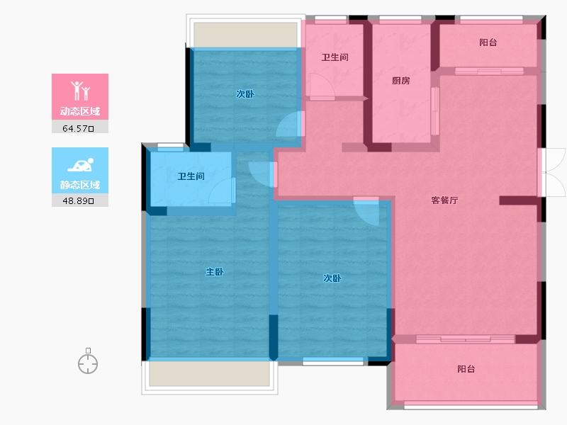 江苏省-宿迁市-家园小区-100.56-户型库-动静分区