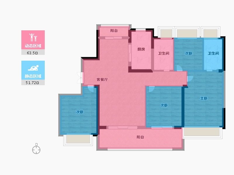 江苏省-常州市-美的翰林府-103.12-户型库-动静分区