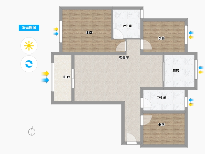 江苏省-徐州市-东方春城领秀城-92.93-户型库-采光通风