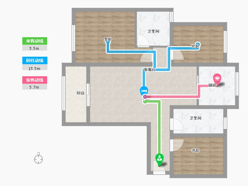 江苏省-徐州市-东方春城领秀城-92.93-户型库-动静线