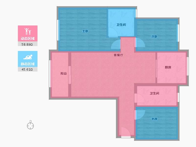 江苏省-徐州市-东方春城领秀城-92.93-户型库-动静分区