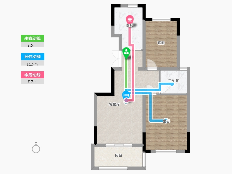 安徽省-合肥市-蓝城凤起巢鸣-68.42-户型库-动静线