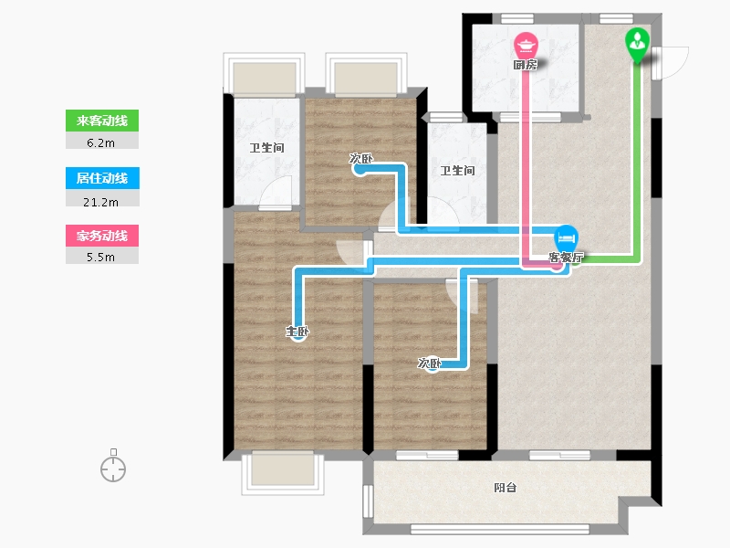 湖北省-咸宁市-中建咸宁之星-99.96-户型库-动静线