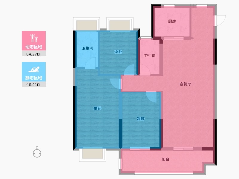 湖北省-咸宁市-中建咸宁之星-99.96-户型库-动静分区