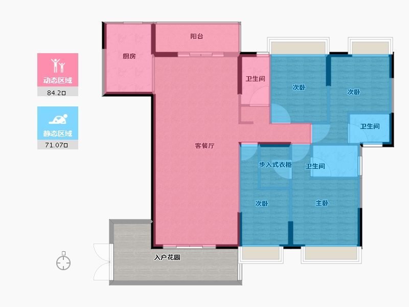 广东省-肇庆市-鸿益幸福湖畔-159.13-户型库-动静分区