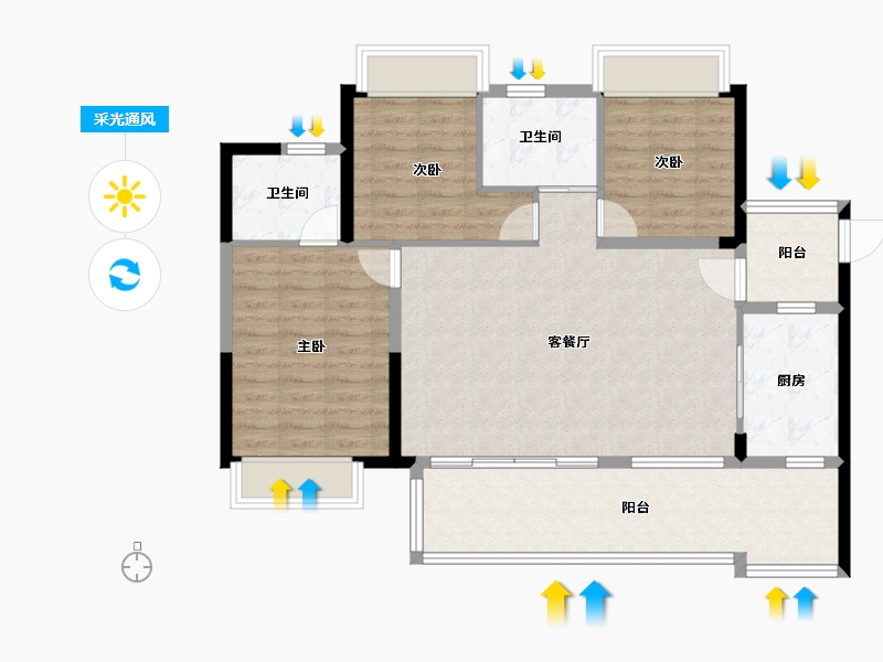 贵州省-遵义市-汇川温泉城-97.89-户型库-采光通风