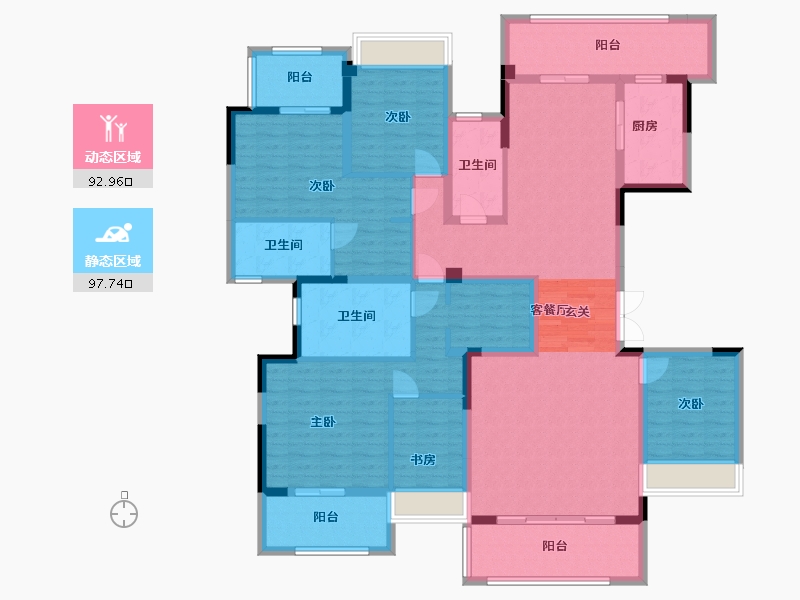 四川省-成都市-北辰天麓御府-170.33-户型库-动静分区