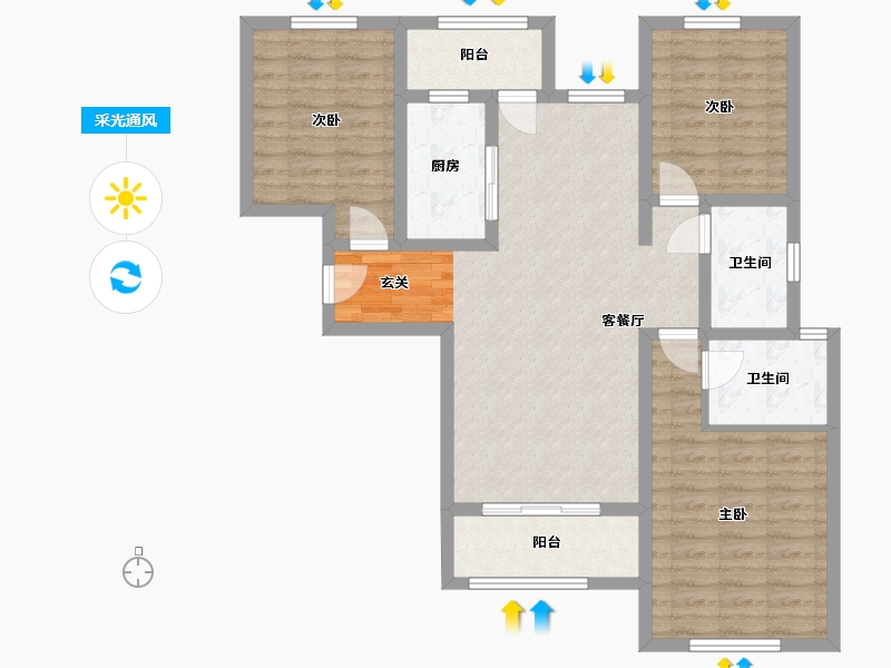 四川省-成都市-保利天和-94.20-户型库-采光通风