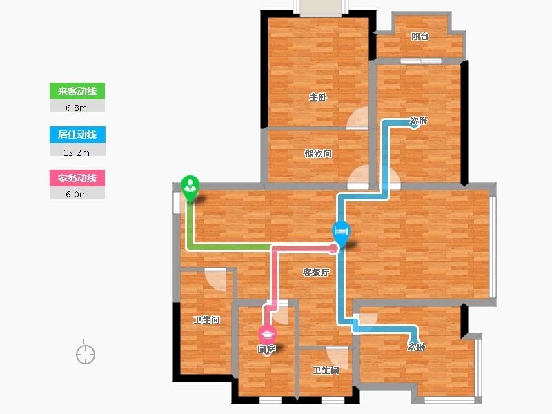 浙江省-杭州市-耀江文欣苑-113.81-户型库-动静线