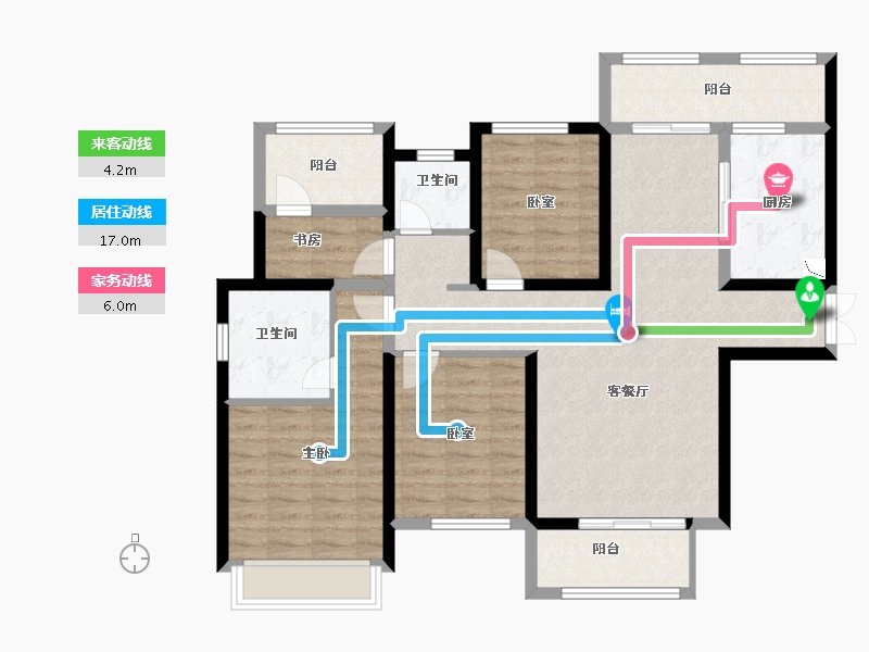 陕西省-西安市-乐华城香榭庄园-102.83-户型库-动静线