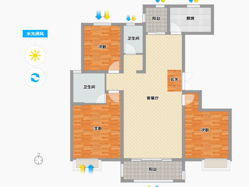 河南省-新乡市-长城德邻城1期-137.96-户型库-采光通风