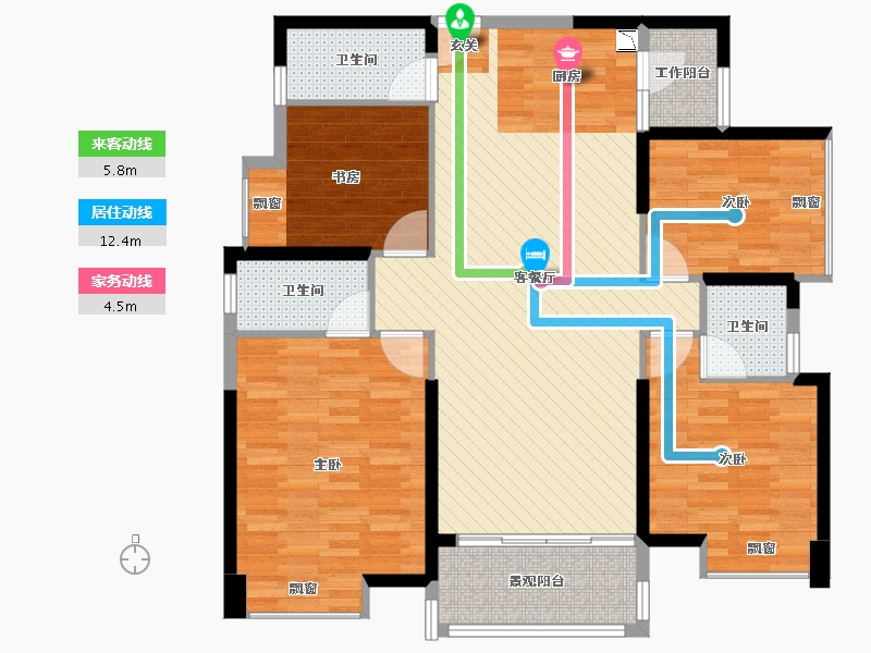 广东省-佛山市-都市经典-113.98-户型库-动静线