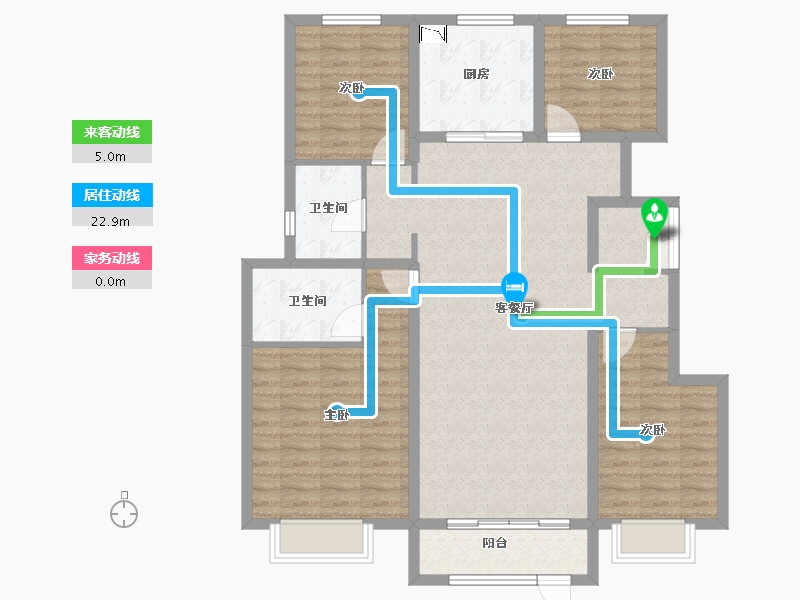 河北省-唐山市-万科公园大道-113.99-户型库-动静线