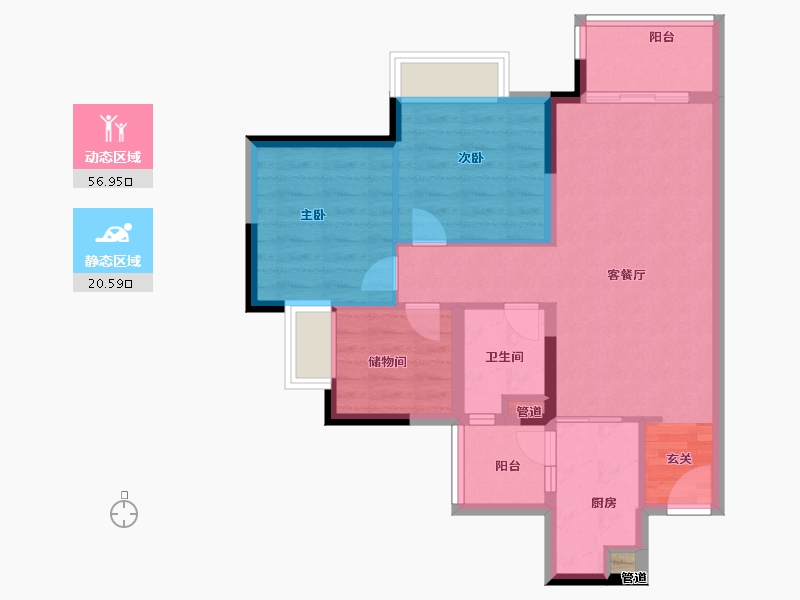 广东省-广州市-凯德・万黛-69.00-户型库-动静分区