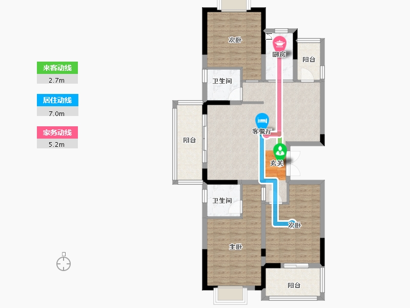 江苏省-扬州市-星地雅苑-98.40-户型库-动静线