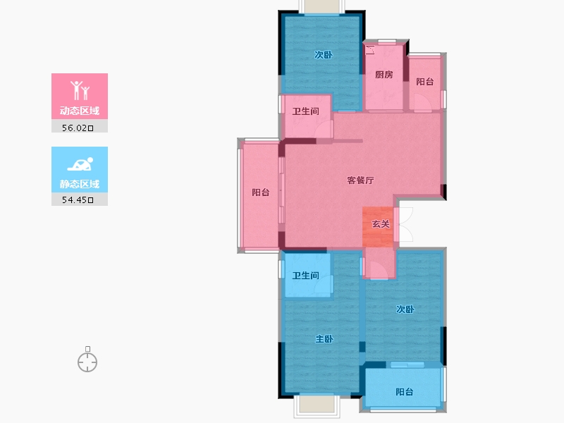 江苏省-扬州市-星地雅苑-98.40-户型库-动静分区