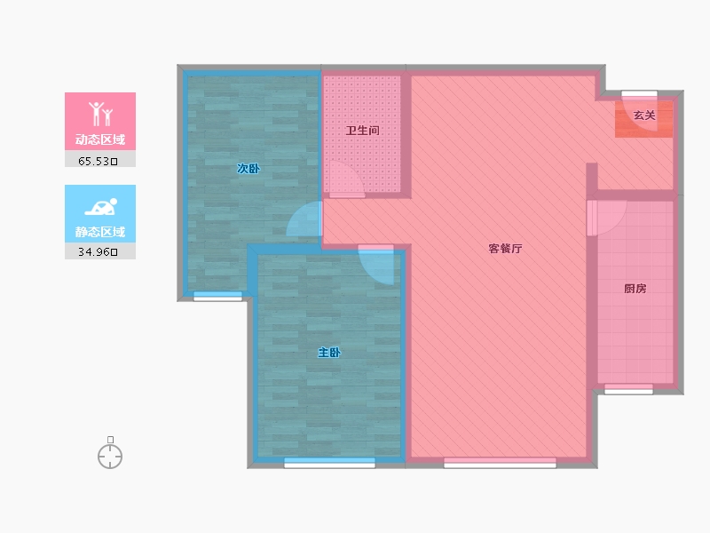 内蒙古自治区-巴彦淖尔市-金域蓝湾-90.00-户型库-动静分区