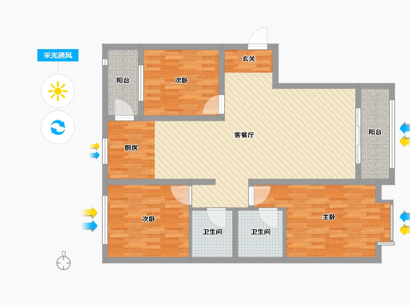 陕西省-榆林市-伟业新天地-98.84-户型库-采光通风