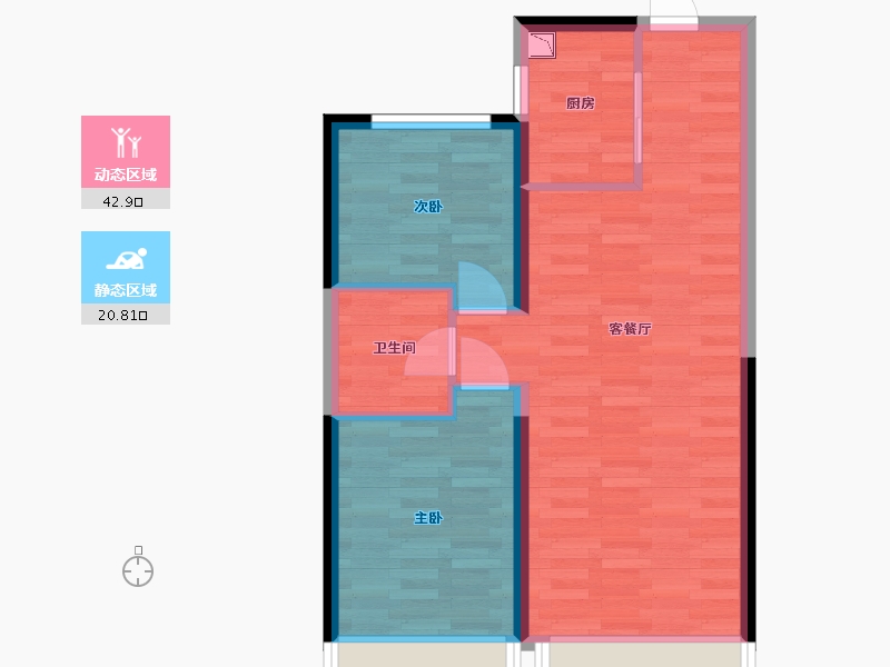 吉林省-长春市-碧桂园星钻-57.02-户型库-动静分区