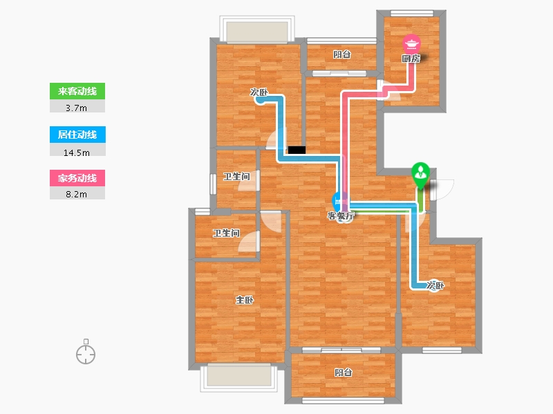 浙江省-台州市-新明半岛三期-104.89-户型库-动静线